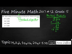 5th Grade STAAR Practice Multiply 3-Digit by 2-Digit (5.3B - #2)