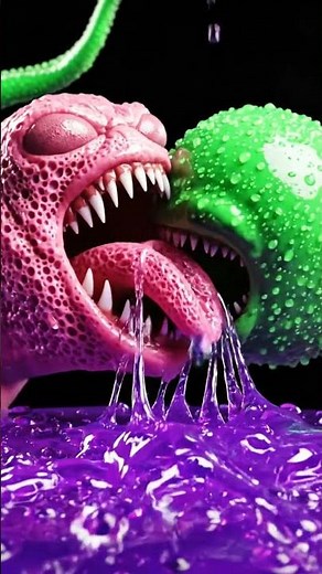 Alien Gel Showdown: Macro Predator Strikes! #AlienHorror #MacroArt #FX