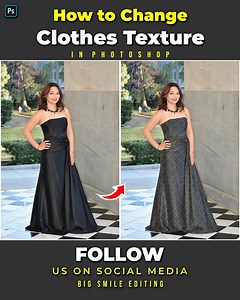 Add Patterns and Textures to Clothing in Photoshop #Photoshop #Photoshoptutorial #BigSmileEditing | Big Smile Editing