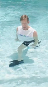 Add lateral raises to your water workout for toned lats. Stand tall, engage your core, and lift your arms out to the sides. Feel the water's resistance as you pull your arms downwards, targeting the latissimus dorsi. The shoulders are unloaded with buoyant resistance. ✅ Mark breaks down exactly how to complete this workout in your pool. #WaterWorkout #Poolfit #LateralRaises | PoolFit