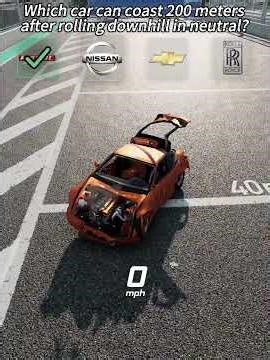 BeamNG.drive Which car can coast 200 meters after rolling downhill in neutral? #beamngdrive #beamng
