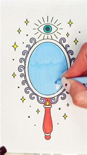 ✨ Coloring a magical mirror! Amazing colors and magic! #coloring #magicalmirror #art #creative