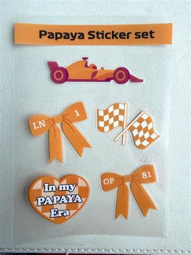 F1 Sticker Set of 5 | Cute Formula 1 Stickers | Mclaren Papaya Stickers | for Fans of Oscar Piastri and Lando Norris - Etsy Canada