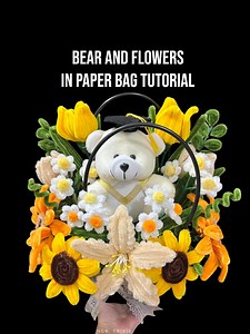 5.5K views · 47 reactions | How to arrange Bear and Flowers in Paper Bag or Basket. Graduation gift tutorial. #foryouシ #fypシ #bouquets #fuzzywireflower #fuzzywirebouquet #bouquetsofflowers #Graduation2025 #graduationday #flowerbag #graduationgifts #graduationday #diy #crafter #crafters #graduationgiftideas #ribbonflowers #crafter #crafters #craftersoffacebook #craftersofinstagram | Wear Thaleia | Facebook