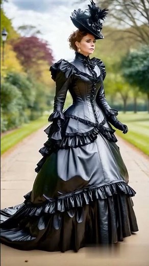 Victorian Elegance: Stunning Leather Bustle Dresses of the 19th Century #victorian #leather #fashion