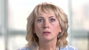 Distressed Woman Reacting with Fear and Shock