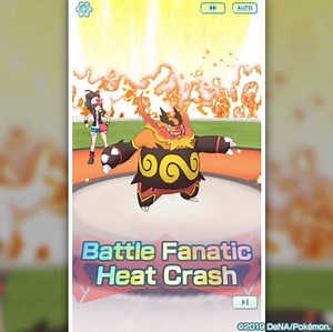 Check out Hilda & Emboar’s sync move—Battle Fanatic Heat Crash! Watch Hilda get her game face on! She means serious business! 😀 • After Tepig has evolved into Pignite, it can evolve into Emboar. • Certain conditions must be met to evolve Pokémon. | Pokémon Masters EX
