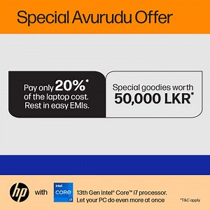 40 reactions | HP Avurudu Offer! Pay just 20% NOW and take home an all-new HP laptop. Plus, get special goodies worth LKR 50,000 FREE (includes HP backpack, headset, bluetooth speaker, wireless mouse, mouse pad + MS Office 2021 Original pack pre-bundled). Isn't this too good to be true? Don't miss out. Hurry! Limited period offer only at SINGHAGIRI stores. T&C apply. | HP Sri Lanka | Facebook