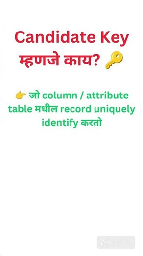 Candidate Key म्हणजे काय? 🔑 | Example with Table | DBMS Shorts