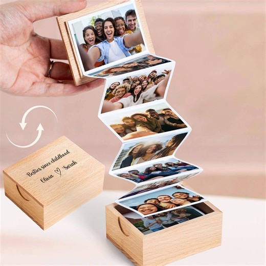 Personalized Best Friend Memory Keepsake Photo Box, Gift for Best Friend Photo Memory, Childhood Bestie Wooden Photo Album - Etsy