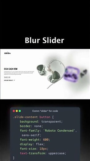 Blur Slider #coding #viralvideo #css #javascript #frontendcourse #slidercard #slidercard #python