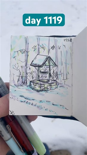 day 1119: a WISHING WELL? 🩵 #Daily #ArtSeries #Friday