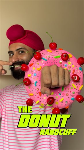 PARAMSahib on Instagram: "✨DONUT CAKE Handcuff ✨ . . #diy 💓 Watching Alice in Wonderland was one of my most beautiful memories and it kept inspiring me to do many theme based things ! And this fashion accessory handcuff is all about that inspiration of a dream cakeland , where things are coming out of nowhere and still they make sense . So using materials that i find in my house around , I made this handcuff ! Materials :- 1) Discarded Cardboards 2) Thermocol 3) Masking tape 4) Moulding clay 5)
