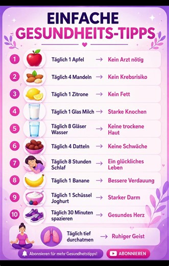 11 tägliche Gewohnheiten für ein gesundes Leben 🌿 #gesundheit #gesundleben #Ernährung