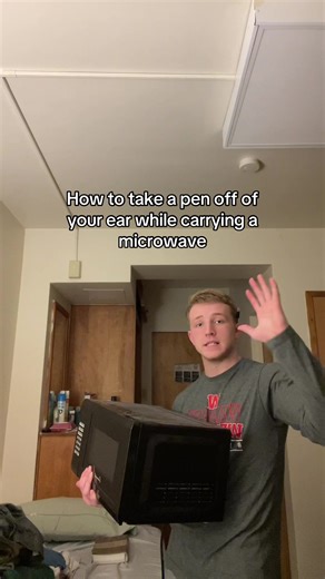 You can stop asking now #fyp #dude #microwave | pencil in ear