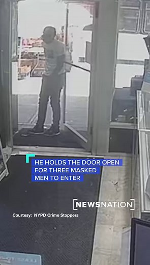7.9K views · 55 reactions | Surveillance footage captured four robbers stealing jewelry worth around $2.15 million from a store in New York City. #SmashandGrab #Robbery #Crime | NewsNation | Facebook