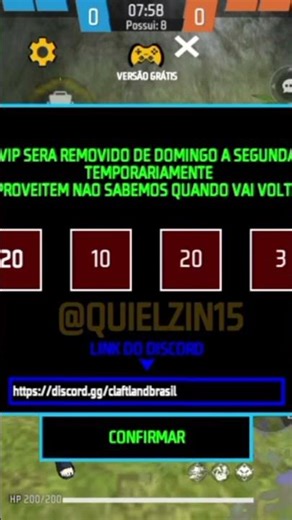 NOVA SENHA DO VIP ATUALIZADO SALINHA 2V2 SÓ CAPA DO QUIELZIN15