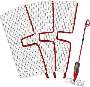 Microfiber Spray Mop Pads Compatible with Promist MAX Reusable Spray Mop Refills for Ocedar ProMist Dust Mop,Dual-Action Washable Flip Mop Pads Replacement for Dry Wet Floor Cleaning,3 Packs (Grey)