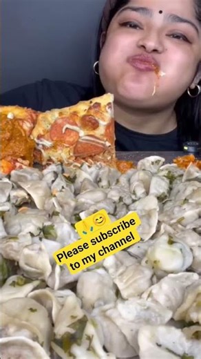 popcorn chicken momos🤤 butter chicken pizza🍕|#bigbites #eating #tastyfoodvideo