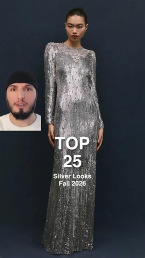 Top 25 Silver Runway Looks FW26. Best Silver Dresses of Fashion Week Season.