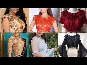 New Trendy Frill Blouse Design Ideas/Saree Blouse Designs Front And Back #neckdesign #sleevesdesign
