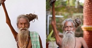 Sadhu indiano está há 45 anos com braço direito levantado