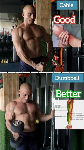 "Dumbbell vs. Cable Hammer Curls: Which is Better?"#shorts #fitneess #motivation
