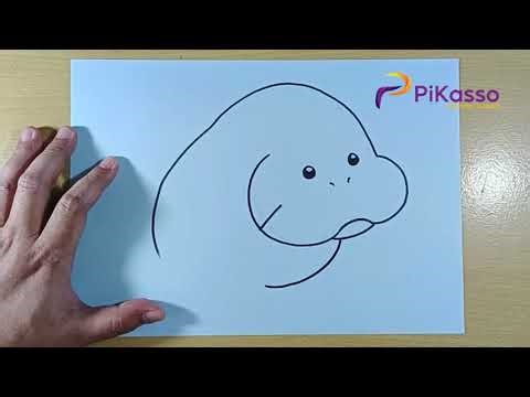 How to Draw a Manatee from alphabet E