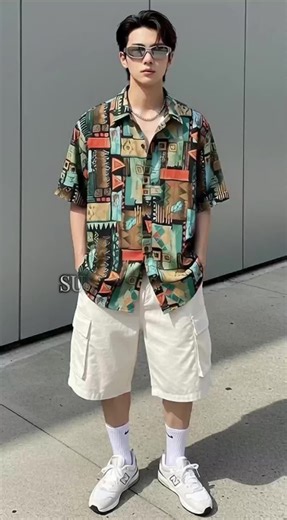 tribal print button down shirt men aztec pattern shirt streetwear style geometric design top for summer southwestern vibe casual fashion vintage inspired abstract print shirt artsy menswear floral summer too for men #mensfashion #outfitformen #trendyoutfit #topformen #creatorsearchinsights