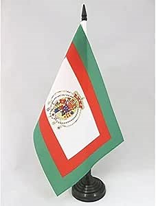 Kingdom of the Two Sicilies 1848-1860 Table Flag 5'' x 8'' - Sicilian Desk Flag 21 x 14 cm - Black plastic stick and base - AZ FLAG