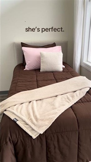 when you finally unlock the coziest dorm bed 😌🛌 #dorm #bedding #bed #inspo #collegelife