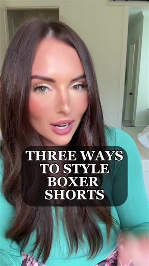 THREE WAYS TO STYLE BOXER SHORTS⭐️☀️✨I love these shorts. They are breezy, and comfortable. I wore mine almost everyday on my vacay! Comment "OUTFIT" and I'll send you all my curated fits! #boxershort #springoutfit #fashiontrends #stylingtips | Kate Fuller