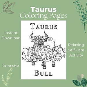 Stier Sternzeichen Ausmalbilder: Stier, Erde, Sternbild (Digitaler Download)