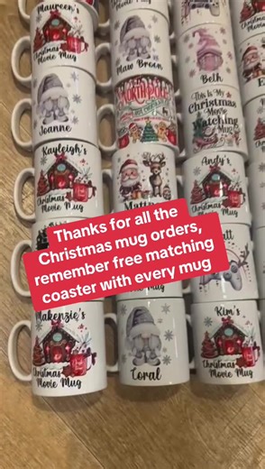 Christmas mugs are flying out grab one now and receive free matching coaster #christmasmug #christmasmovie #christmasgiftideas #personalisedchristmas