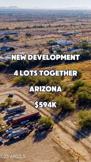 Nice Buildable 4 lots for sale together in Maricopa County, Arizona for $594,000. Total of 4 acres. New construction around. Not far from Phoenix Arizona. #foryou #instadaily #realestate #land #forsale #sale #arizona #phoenix #california #viral #fbreels #losangeles #property #reels #realtor #properties #sales #landforsale #realtors #fyp #lots #realestateinvesting #propertyforsale #fbreelsvideo #NewDevelopment | Globally.land | Facebook
