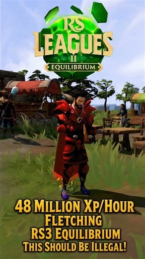 This should be illegal! 48+ M XP/Hr Fletching | Runescape 3 Equilibrium League #runescape #shorts