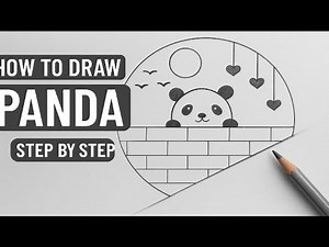 Cute Panda Pencil Drawing | Easy Circle Art for Beginners