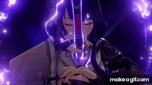 Raiden Shogun Baal sword pull animation (4K) on Make a GIF