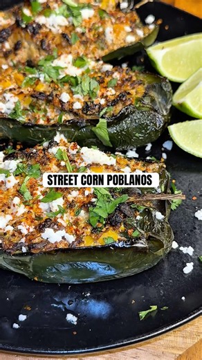 I stuffed poblanos with beefy street corn 🤯