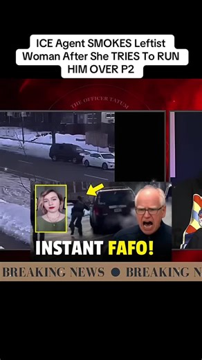 ICE Agent SMOKES Leftist Woman After She TRIES To RUN HIM OVER P2#news #trumd #ice #cheat #podcats