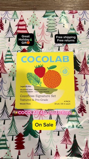 COCOLABS dental floss makes for a great holiday gift and stocking stuffer. 🎁🎄 Get it today on sale. #cocolab #cocofloss #dentalfloss