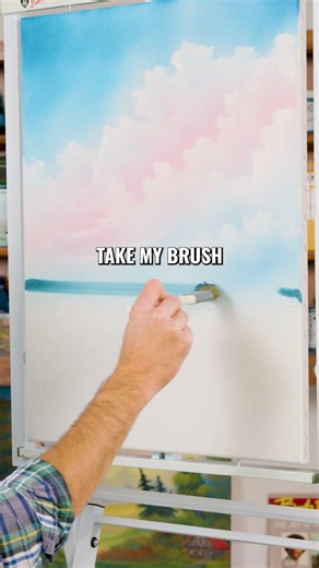 No tape, no problem! Horizon lines with Nicholas Hankins #paintingtutorial #bobross