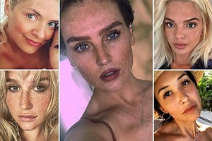 Celebs show off their freckles after Perrie Edwards said hers left her insecure