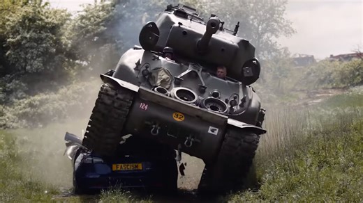 UK war hero rolls WWII tank over Tesla in protest against Elon Musk