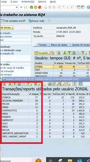 Como saber a Transação Mais Utilizada pelos Usuários no SAP? Transação ST03N #shorts #sap