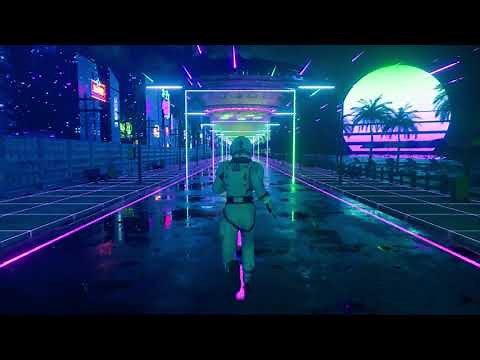 [4K] Running Forever - Space Man Running Loop - Cyberpunk Visual