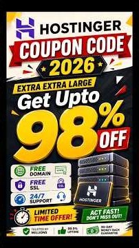 Hostinger Coupon Code 2026 VERIFIED ✅ | 98% OFF + FREE Domain | Best Hostinger Coupon Code 2026