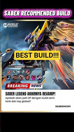 SABER BEST BUILD + FULL COMBO GUIDE 😈 ONE SHOT META | MLBB 2026