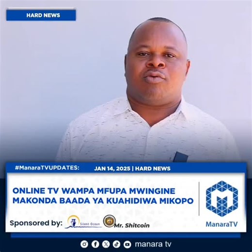 Manara Tv on Instagram: "Mwenyekiti wa Jumuiya ya Wanahabari wa Mitandao ya Kijamii Tanzania (JUMIKITA), Shaban Omary Matwebe, amempongeza Waziri wa Habari, Sanaa, Utamaduni na Michezo, Paul Makonda, kwa hatua yake ya kuahidi kupigania upatikanaji wa mikopo kwa vijana waliojiajiri katika sekta ya habari za mitandaoni. Matwebe amesema mpango huo utasaidia kwa kiasi kikubwa kuwawezesha vijana wanaomiliki na kuendesha Online TV pamoja na majukwaa mengine ya habari za kidijitali kununua vifaa vya ki