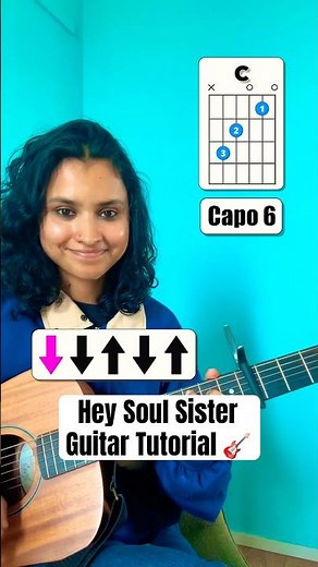 EASY Hey Soul Sister Guitar Tutorial 🎸#shorts